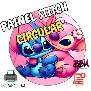 Imagem de capa para o Ebook PAINEL STITCH CIRCULAR 🎂🎈 PARA IMPRIMIR 🖨️