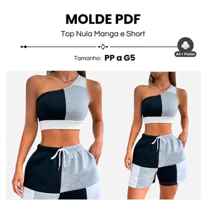 Imagem de capa para o Ebook MOLDE CONJUNTO TOP NULA MANGA E SHORT
