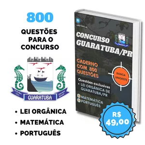 Imagem de capa para o Ebook 800 questões para concurso de Guaratuba/PR