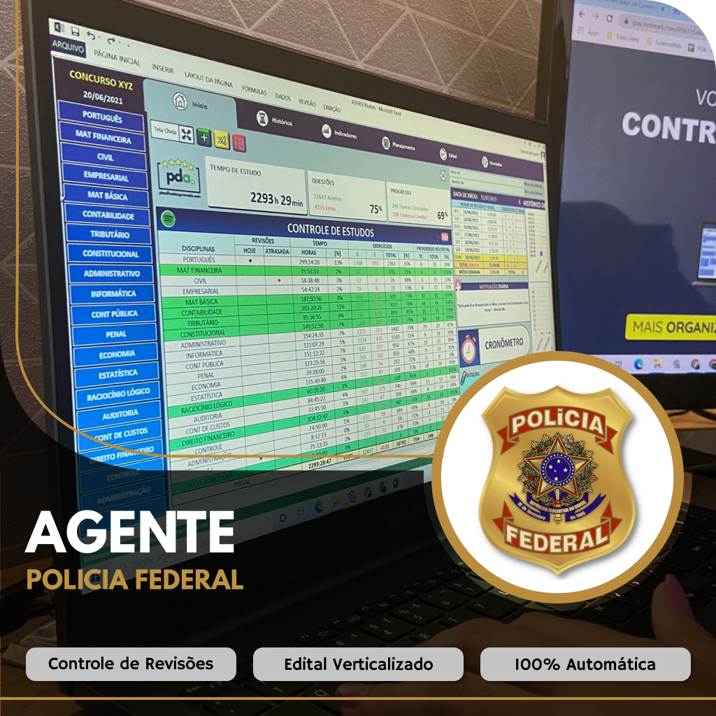 Imagem de Planilha do Aprovado - PF - Agente criado por Cristofori Digital na hotmart