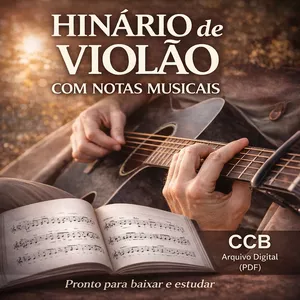 Imagem de capa para o Ebook HINÁRIO DE VIOLÃO CIFRADO COM NOTAS MUSICAIS DA CCB