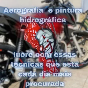 Imagem do curso aerografia e pintura hidrográfica em motos