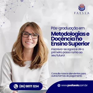 Imagem de capa para o Curso online PÓS-GRADUAÇÃO EM METODOLOGIAS E DOCÊNCIA NO ENSINO SUPERIOR