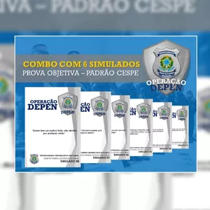 Imagem de capa para o Ebook PACOTE 6 SIMULADOS OPERAÇÃO DEPEN