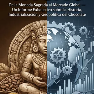 Imagen de portada para Ebook Cacao: De la Moneda Sagrada al Mercado Global — Un Informe Exhaustivo sobre la Historia, Industrialización y Geopolítica del Chocolate
