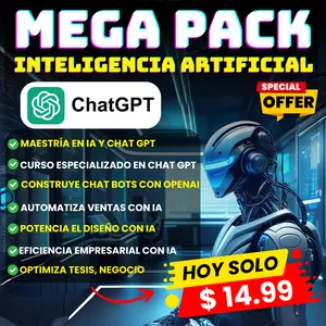 Imagen de portada para Ebook 🤖 MEGA PACK DE INTELIGENCIA ARTIFICIAL + BONOS