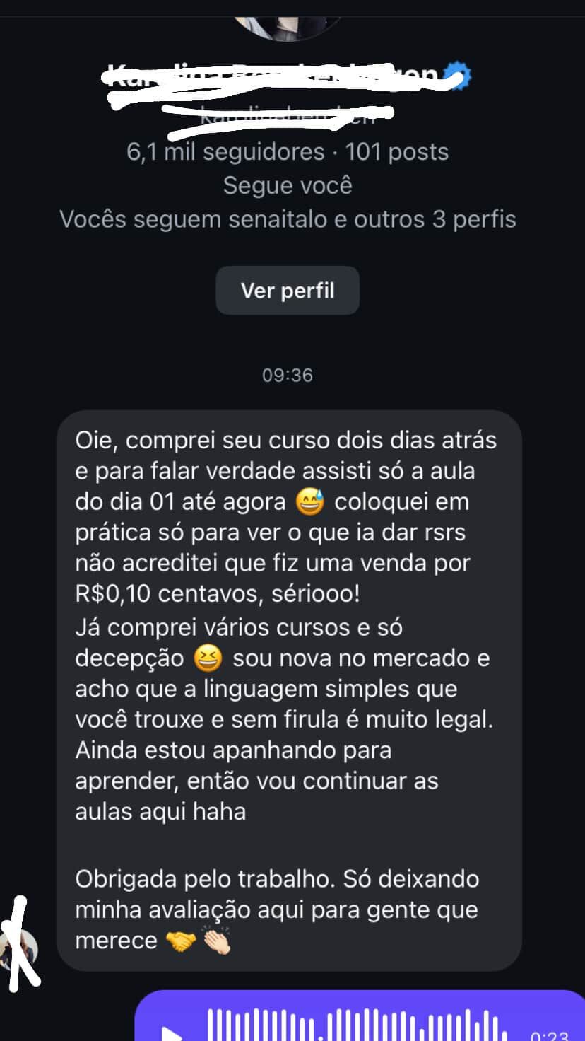 Print real de aluno com vendas a centavos