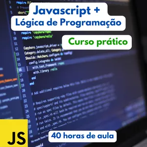 Imagem de capa para o Curso online Javascript + Lógica de Programação:   Aprenda e crie sites incríveis usando essa super tecnologia moderna e interativa.