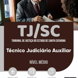 Imagem de capa para o Ebook Apostila TJ/SC 2024 - Técnico Judiciário Auxiliar