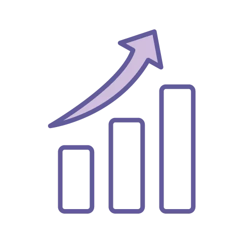 ícone crescimento gráfico