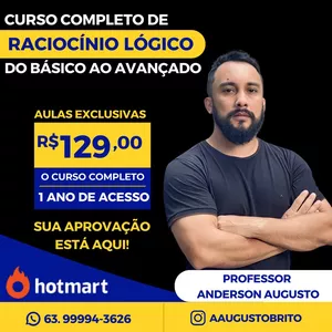 Imagem de capa para o Curso online RACIOCÍNIO LÓGICO DO ZERO AO AVANÇADO