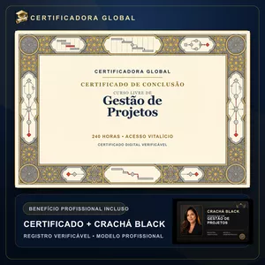 🔥 BOLSA 100% [APLICADA] - [MATRÍCULA] CURSO DE FORMAÇÃO EM GESTÃO DE PROJETOS - ACESSO VITALÍCIO - CRACHÁ BLACK + REGISTRO - CASHBACK R$ 25 - BÔNUS APOSTILA EXTRA - FP