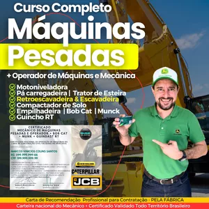 Imagem do curso Curso Completo de Operador de Máquinas Pesadas + Mecânico + Hidráulica (Video Aulas +Apostilas)
