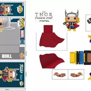 Imagem de capa para o Ebook Thor Marvel funko pop papercraft papel