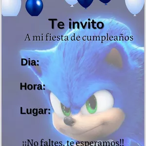 Imagen de portada para Ebook Invitación de Cumpleaños de Sonic