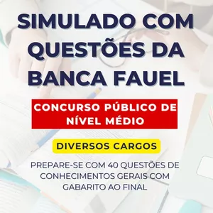 Imagem de capa para o Ebook SIMULADO COM QUESTÕES DA BANCA FAUEL - Nível médio