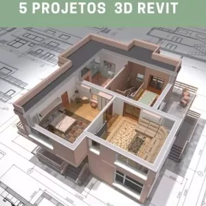 Imagem de capa para o Ebook 5 Projetos Revit Prontos - Aprovados Na Prefeitura