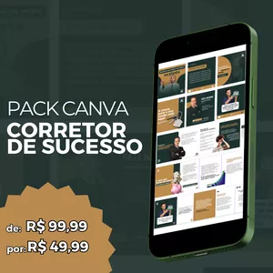 Imagem de capa para o Curso online Pack Canva - Corretor de sucesso 