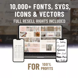 Cover image for Online course The Ultimate Big Font, Svg &amp; Icons Bundle