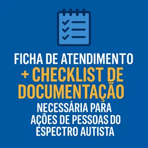 Imagem de capa para o Ebook Ficha de Atendimento + Checklist de Documentação para Ações de Pessoas com TEA