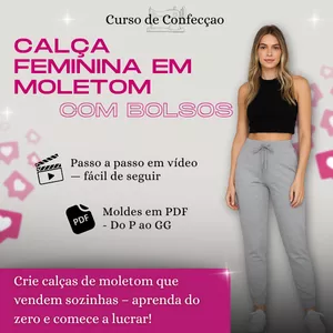 Imagem de capa para o Curso online Calça Feminina em Moletom - Curso Completo