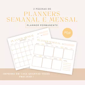 Imagem de capa para o Ebook Planner Permanente Semanal e Mensal - Rosa (2 págs)