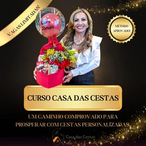 Imagem do curso Curso Casa das Cestas - Montagem de cestas e buquês de flores - Do simples ao Avançado