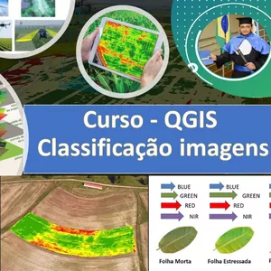 Imagem de capa para o Curso online Curso - QGIS  Classificação imagens  - Drone - Vant 