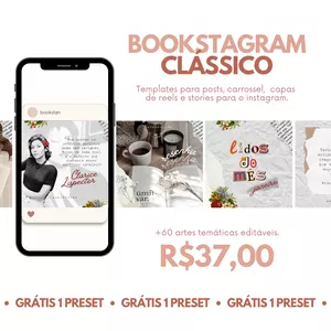 PACK Canva Bookstagram Clássico - Instagram Literário por Gisele Magda Lopes