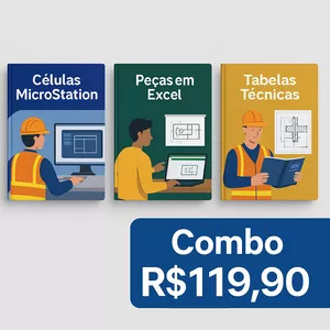 Imagem de capa para o Curso online 📘 Combo de Apostilas: Células no MicroStation, Peças em Excel e Tabelas Técnicas