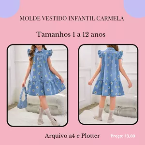 Imagem de capa para o Ebook Molde Vestido Infantil Carmela 
