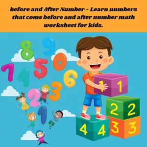 Cover image for Online course Before And After Numbers Worksheet - Math For Kids F87 ,Early Learning Math Work