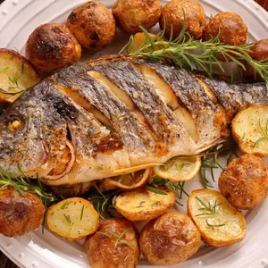 Imagem de capa para o Ebook receita de peixe assado com castanhas