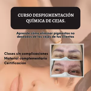 Imagen de portada para Curso online Despigmentación/Eliminación Química del Pigmento de Cejas