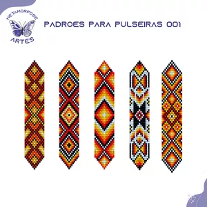 Imagem de capa para o Ebook Padrão de pulseira de miçangas feitas no tear 