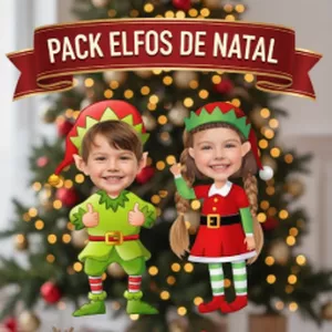 PACK ELFOS NATALINOS MÁGICOS: 34 Elfos Editáveis no Canva!