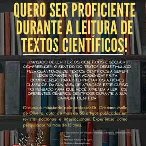 Imagem do curso QUERO SER PROFICIENTE DURANTE A LEITURA DE TEXTOS CIENTÍFICOS! 