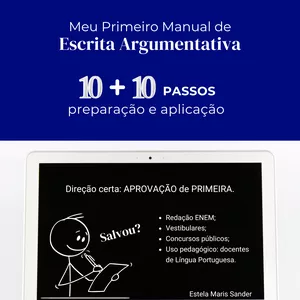 Imagem de capa para o Ebook ESCRE(VI)VER - Meu Primeiro Manual de Escrita Argumentativa - 10 + 10 Passos de PREPARAÇÃO e APLICAÇÃO