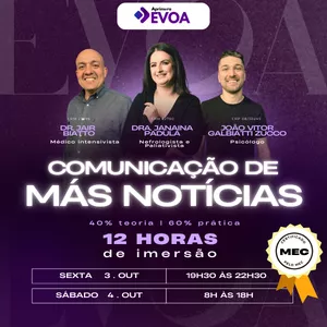 Imagem de capa para o Evento presencial AprimoraEvoa - Comunicação de Más Notícias