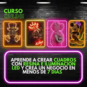 Imagen de portada para Curso online Cuadros Con Resina Y Led Neón Flex