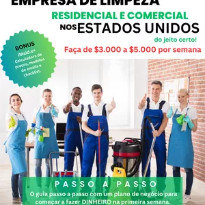Imagem de capa para o Ebook Estados Unidos - Como Abrir um Negócio de Limpeza e faturar até $5k por semana