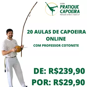 Imagem de capa para o Curso online 20 Aulas de Capoeira Online com Professor Cotonete