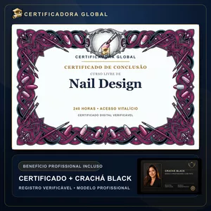 Imagem do curso 🔥 BOLSA 100% [APLICADA] - [MATRÍCULA] CURSO DE FORMAÇÃO EM NAIL DESIGN - ACESSO VITALÍCIO - CRACHÁ BLACK + REGISTRO - CASHBACK R$ 25 - BÔNUS APOSTILA EXTRA - CG
