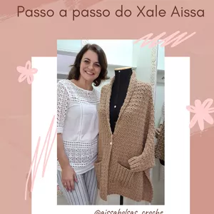 Imagem de capa para o Curso online Xale Aissa em Crochê com Manga e Bolsos