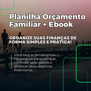 Imagem de capa para o Ebook Planilha Orçamento Família + Ebook