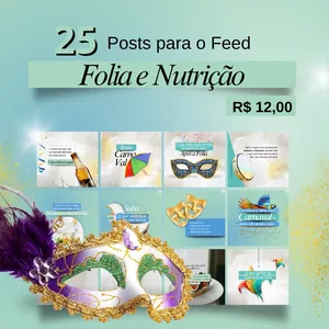 Imagem de capa para o Ebook 25 Posts - Folia e Nutrição 🎭