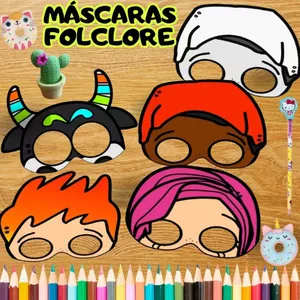 Imagem de capa para o Ebook MÁSCARAS FOLCLORE BRASILEIRO + PAINEL