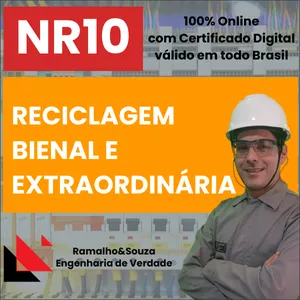 Imagem de capa para o Curso online NR10 - RECICLAGEM BIENAL E EXTRAORDINÁRIA (100% Online com Certificado Digital válido em todo Brasil)