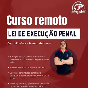 Imagem de capa para o Curso online Curso On-line De Lei De Execução Penal - Professor Marcos Germano