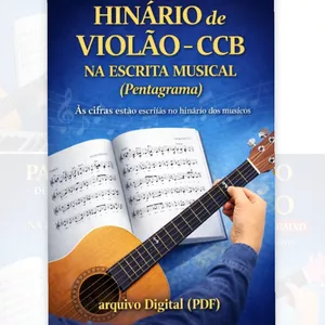 Imagem de capa para o Ebook HINÁRIO DE VIOLÃO CIFRADO COM NOTAS MUSICAIS DA CCB